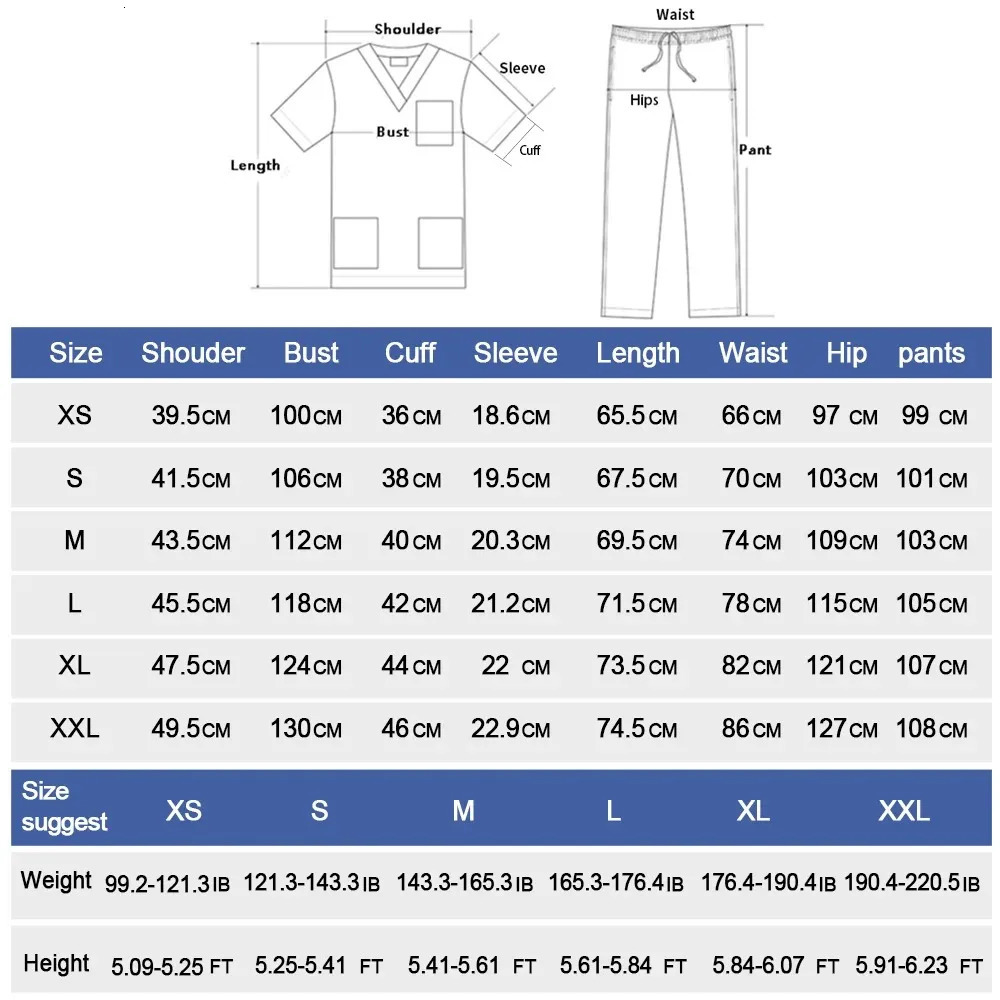 Scrubs Uniform Suit Short Sleeve V-neck Topsjogger Pants Set Nursing Uniform Women Multicolor Pet Doctor Scrub Workwear 240420