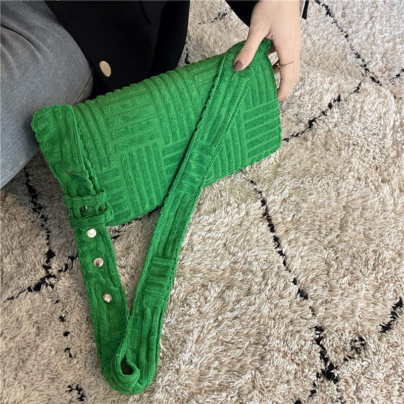LEMON KOKO Green Towel Fabric Handbags And Purse Designer Crossbody Fashion Pillow Bags For Women Shoulder Bag Ladies Tote Clutch