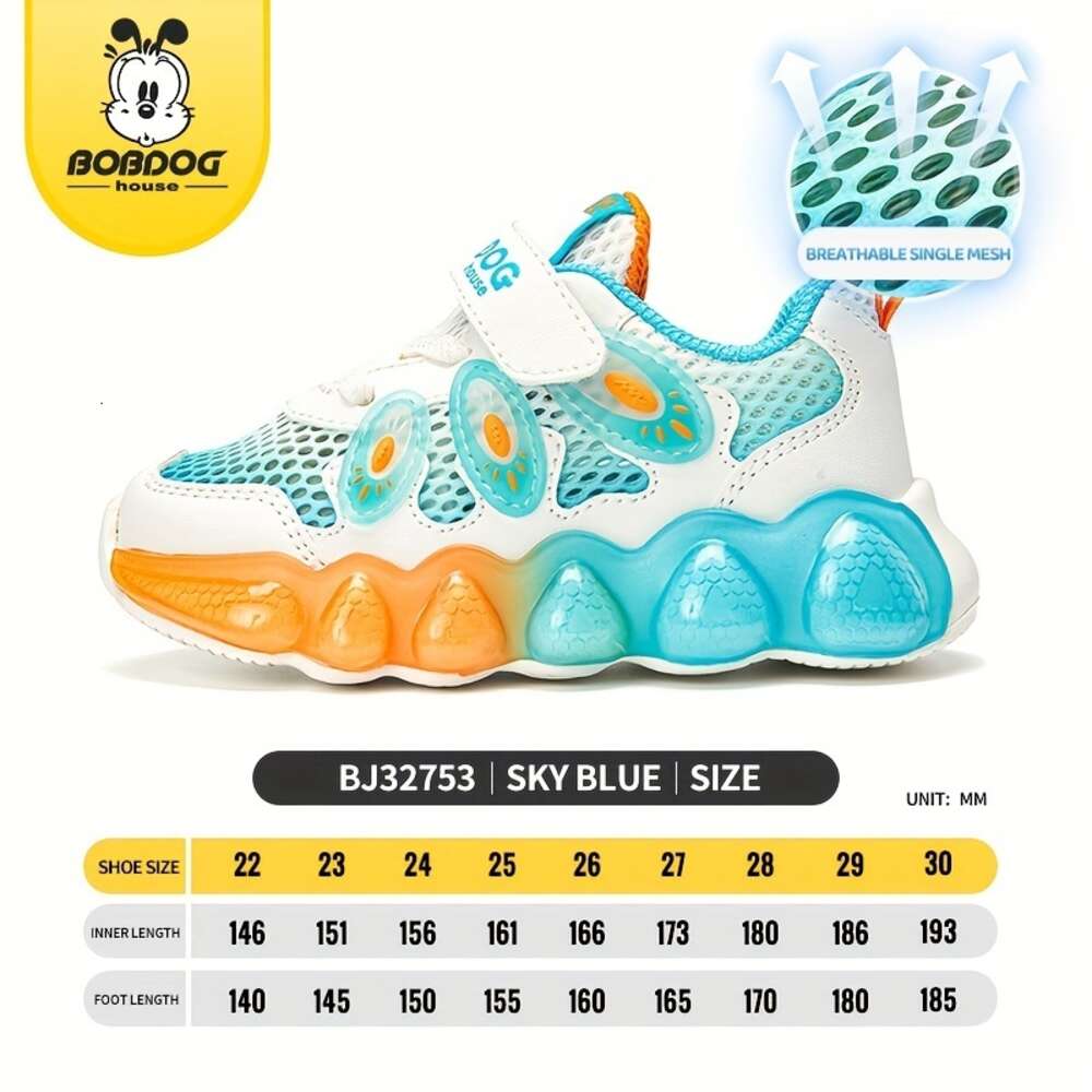 BOBDOGHOUSE Casual Cute Low Top Mesh Sneakers Girls Breathable Non-slip Shock-absorbing Running Shoes for Summer BJ32753