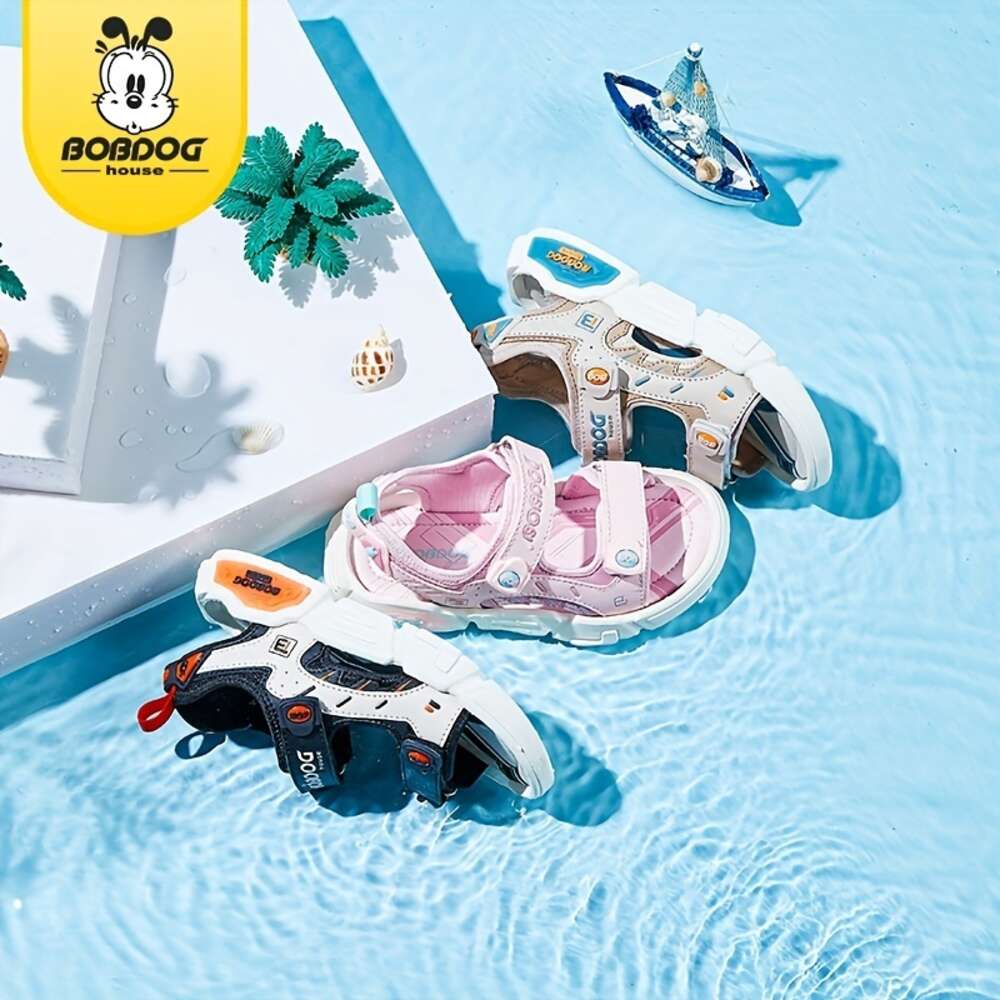 BOBDOG House Unisex Kid's Adorable Solid Colour Open Toe Sandals, Comfy Non Slip Durable Beach Water Shoes for Boy's & Girl's Outdoor A