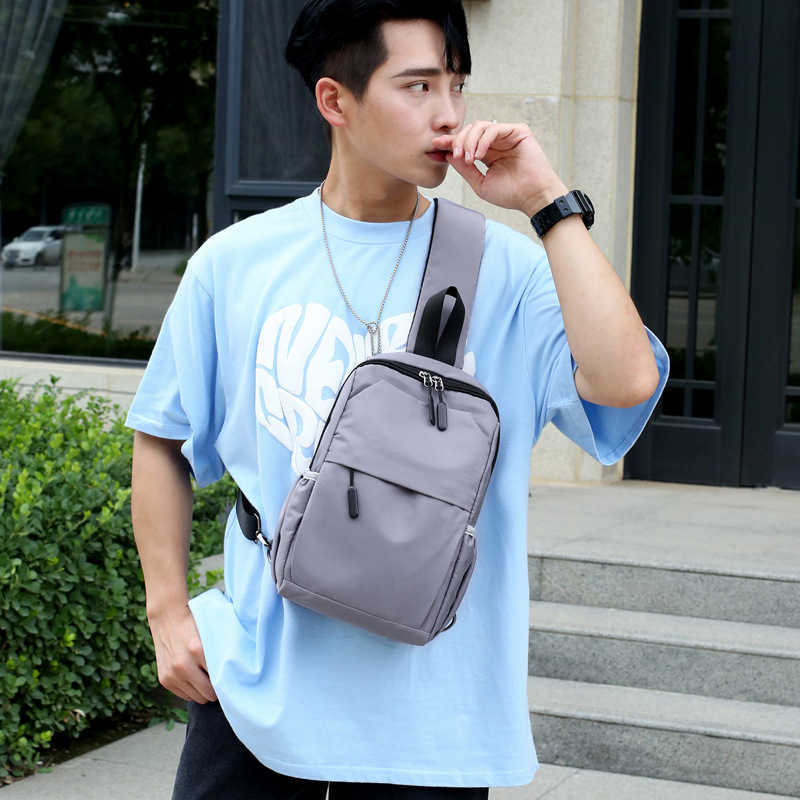 men's chest bag fashion trend single shoulder diagonal bag large capacity chest bag small backpack men and women 241123