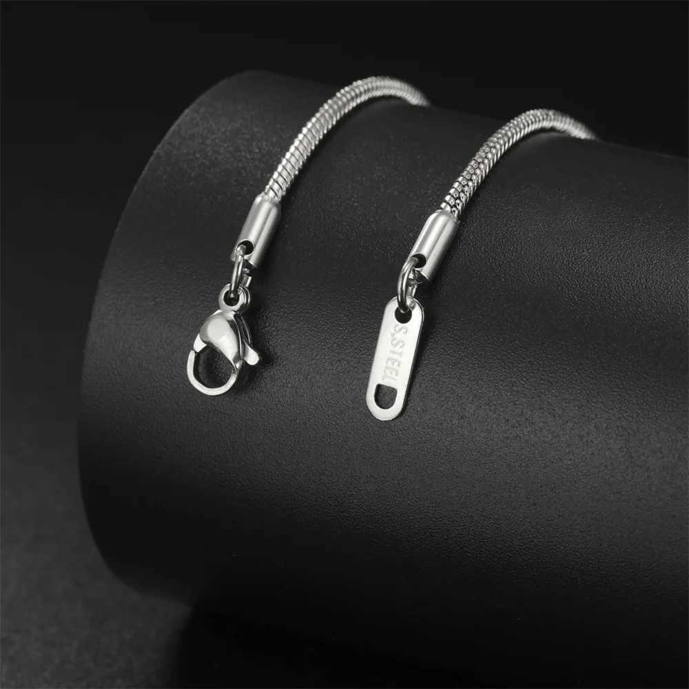My Shape Round Snake Chain Necklace for Women Men Stainless Steel Link Chain 0.9mm 1.2mm 2mm Choker Fashion Jewelry Gifts XJ250708