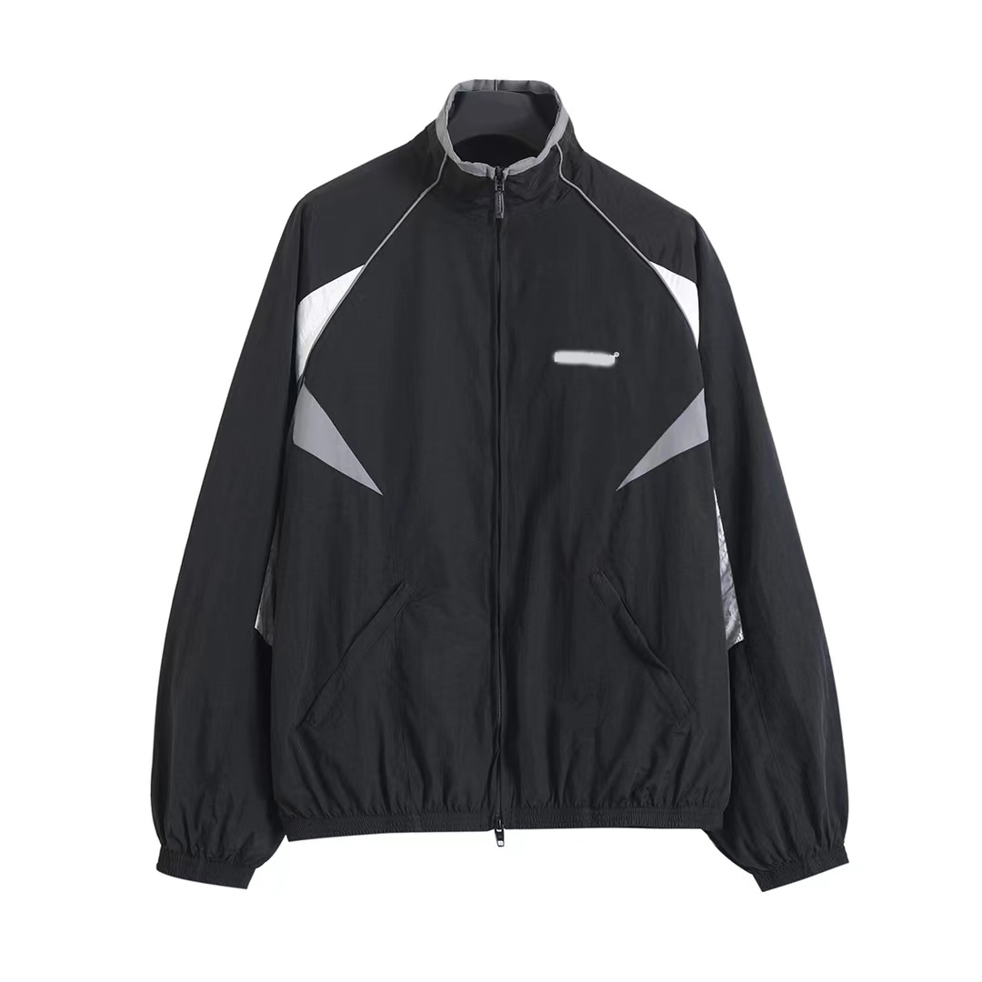 2025 Men designer Coat Jacket Paris Panelled Nylon Fabric Letter embroidery sets tracksuit long sleeve women black