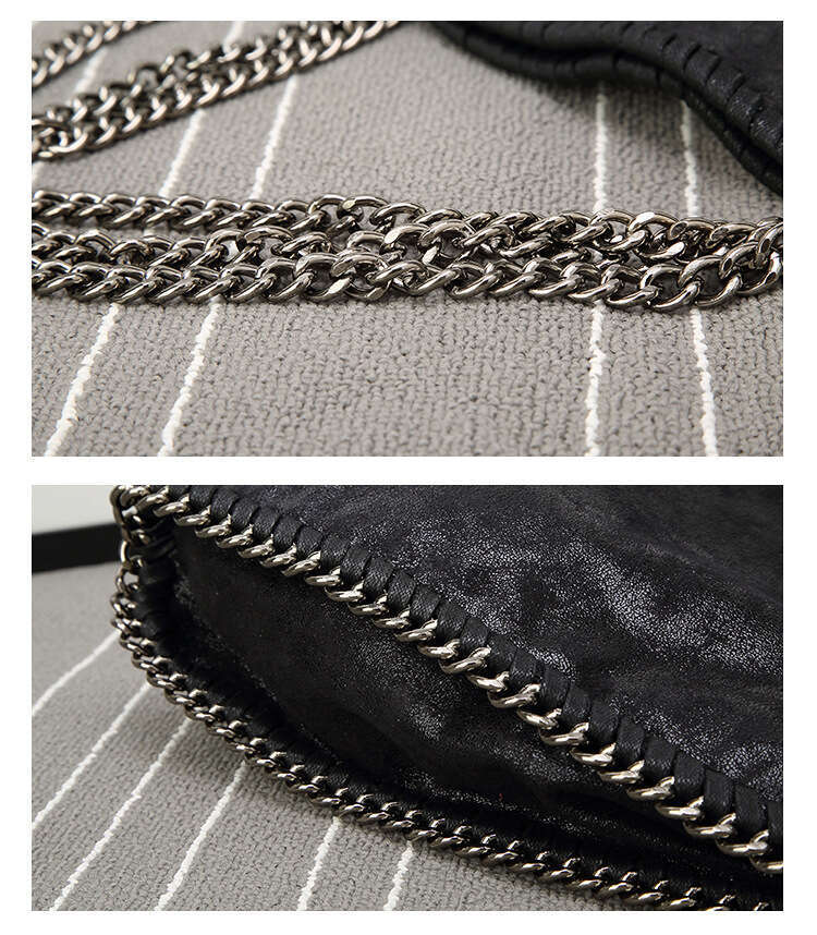 Fashion New Women's Chain Shoulder Large Capacity Crossbody Tote Bag Female Foldable Solid Color Handbags Shopping Bags