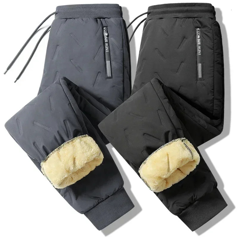 Cotton Pants Men Winter Lambswool Padded Thickened Warm Hundreds of Large Size Windproof Down y241120