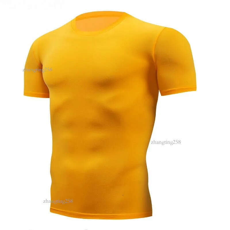 Men's T-Shirts Quick Dry Running Compression T-shirt Breathable Suit Fitness Tight Sportswear Riding Short Sleeve Shirt Workout
