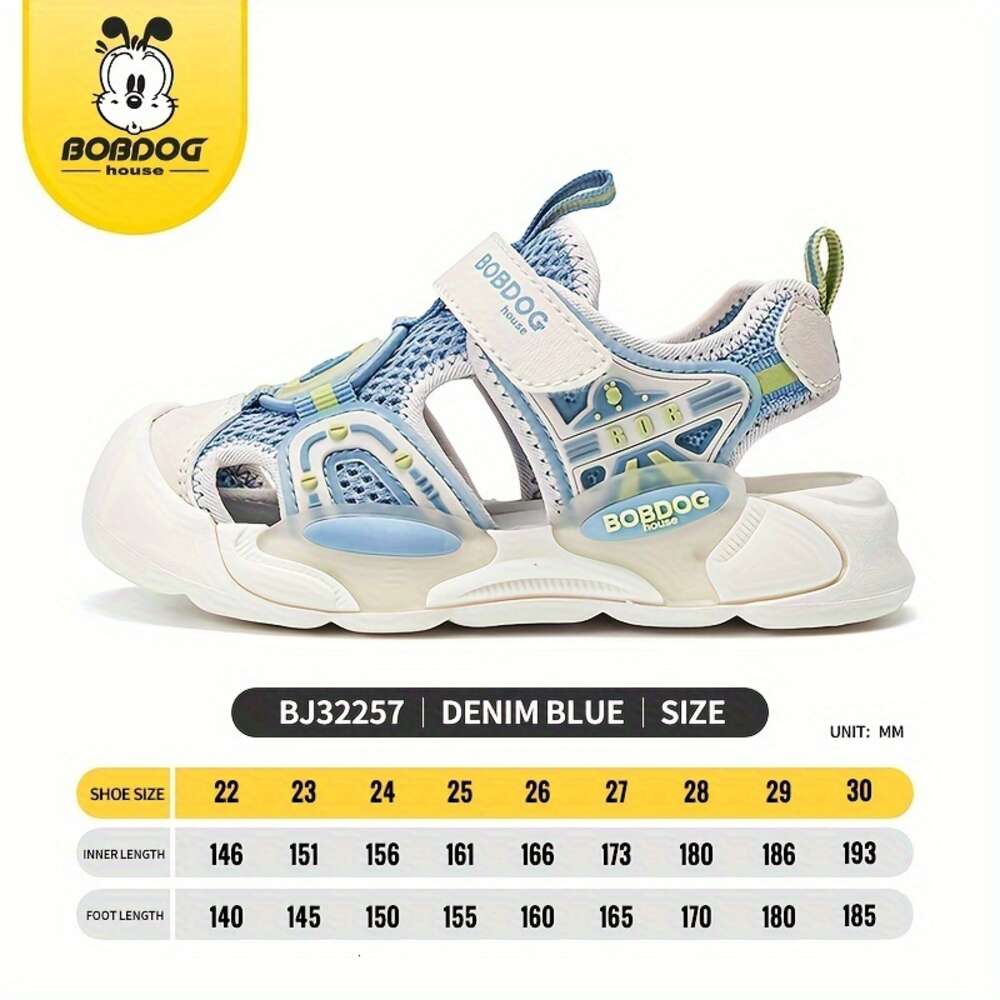 BOBDOG House Unisex Kid's Toddler's Protective Close Toe Breathable Sandals ComfyDurable Soft Sole Beach Water Shoes for Boy's & Girl&#