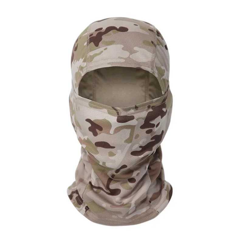 Camouflage Balaclava full face scarf outdoor skiing bike full face cover winter neck warmth tactical scarf hat helmet liningW241123