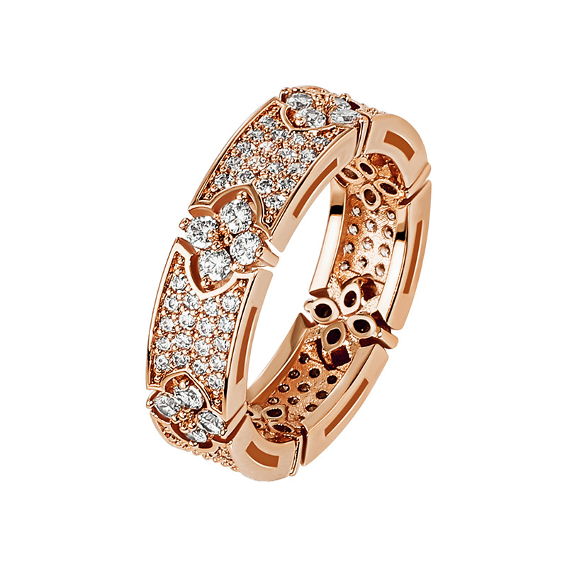 Hip Hop Lover Cross Flower Ring Full AAAAA Cubic Zircon Men Women Couple Religious Jewelry