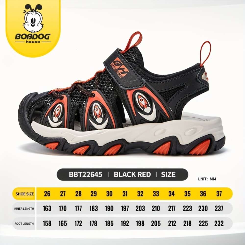 BOBDOG House Unisex Kid's Close Toe Breathable Sandals, Comfy Non Slip Durable Beach Water Shoes for Boy's & Girl's Outdoor Activities 