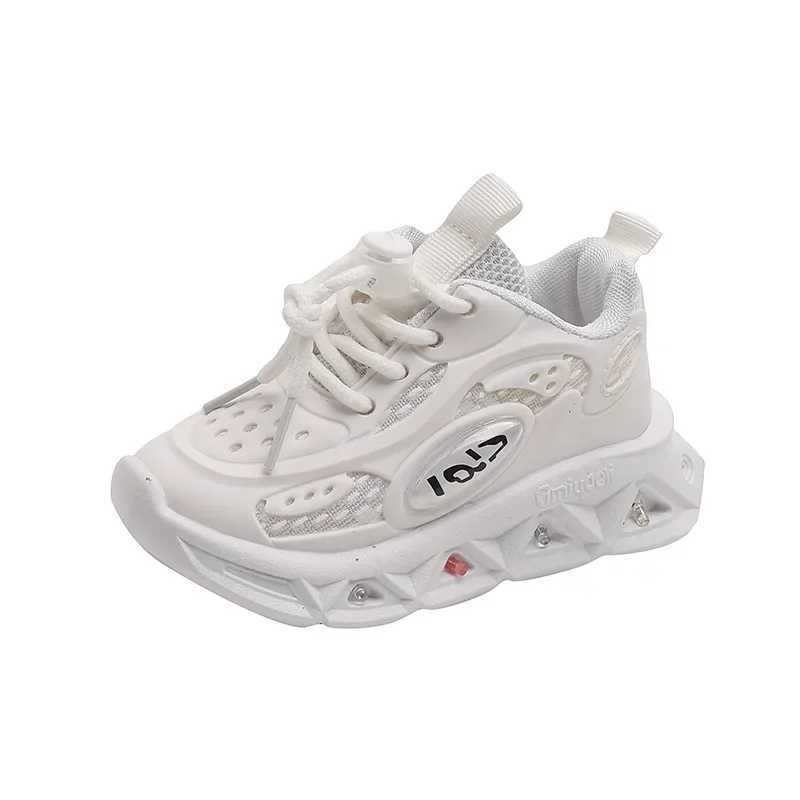 Athletic Outdoor Tennis Child Shoe Fashionable Casual Sneaker for Boy Kid Shoes for Girl Luminous Shoe Breathable Light Soft Soled Toddler Shoes Q2505