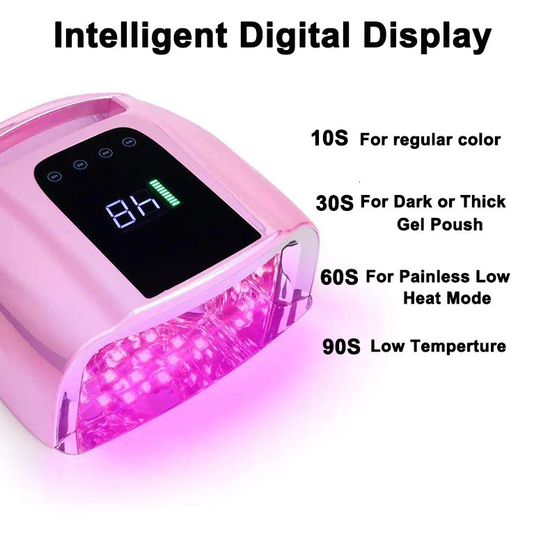 Rechargeable nail lamp with handle 15600mAh Lampala de unas LED UV rechargeable De 96W gel polishing dryer LED nail lamp 241122