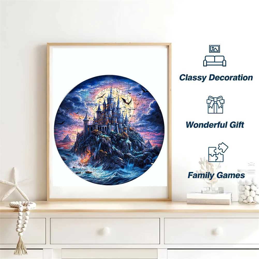 Wooden Puzzle Toy Ocean Castle Ideal Birthday Gift Family Interactive Wooden Puzzle Game Adult 3D Puzzle Includes X241122