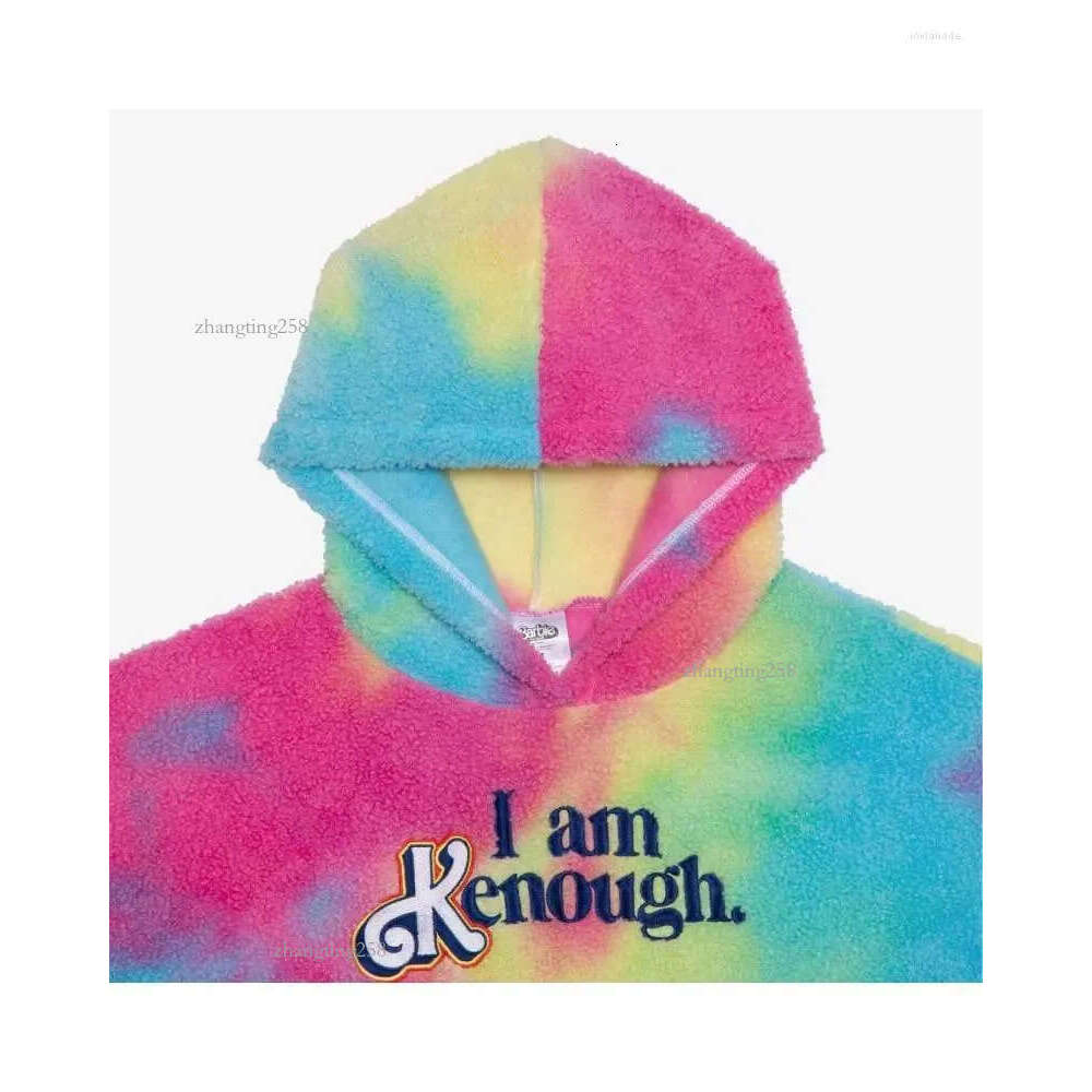 Women's Hoodies Personality Street Fashion Lazy Loose Tie Dye Hoodie Unisex Hooded Sweatshirt Casual Clothing I Am Kenough
