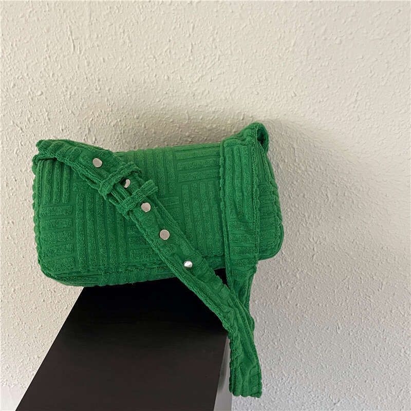 LEMON KOKO Green Towel Fabric Handbags And Purse Designer Crossbody Fashion Pillow Bags For Women Shoulder Bag Ladies Tote Clutch