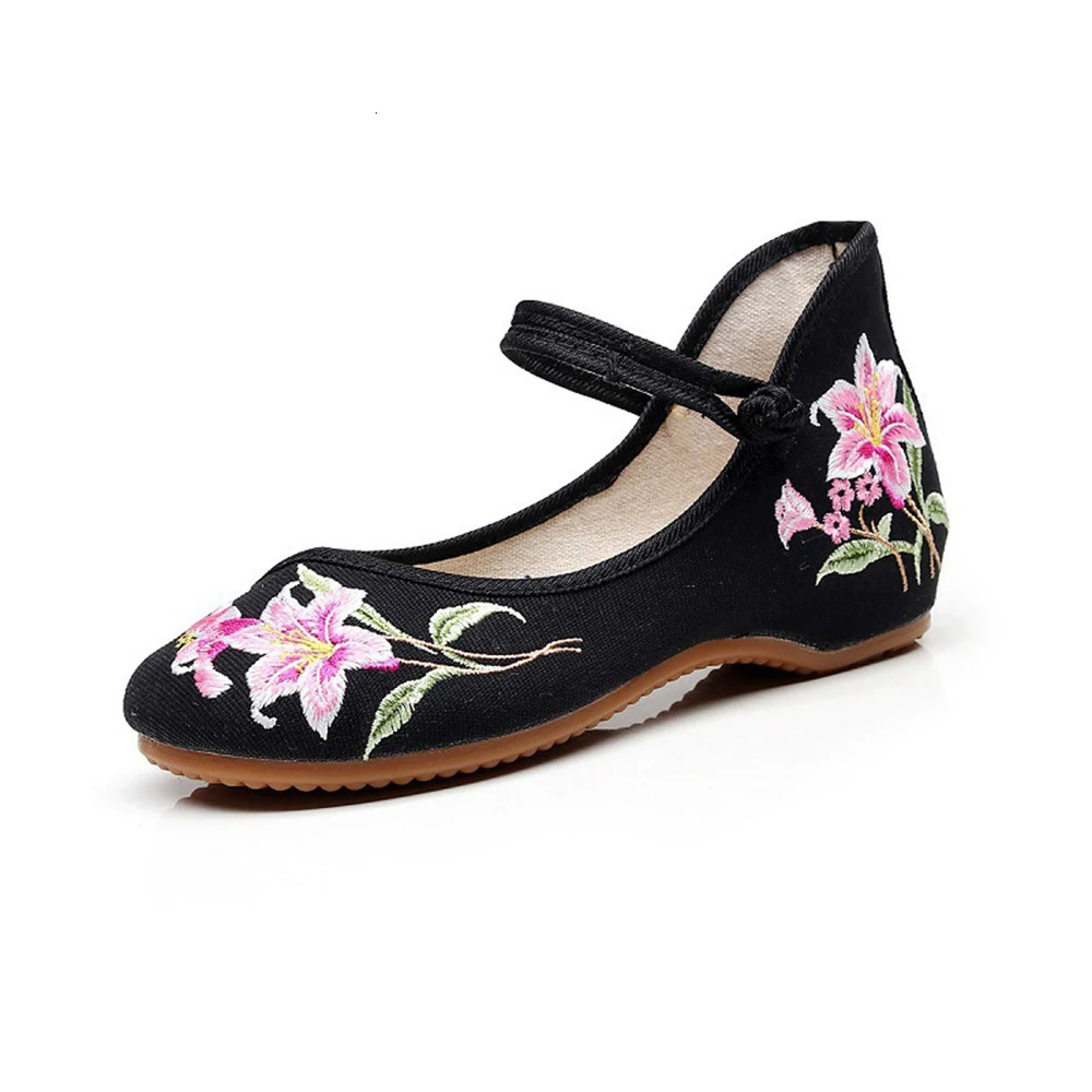 Handmade Womens Vintage Embroidered Canvas Ballet Flats Ladies Chinese Ballerinas Vegan Embroidery Shoes y241122
