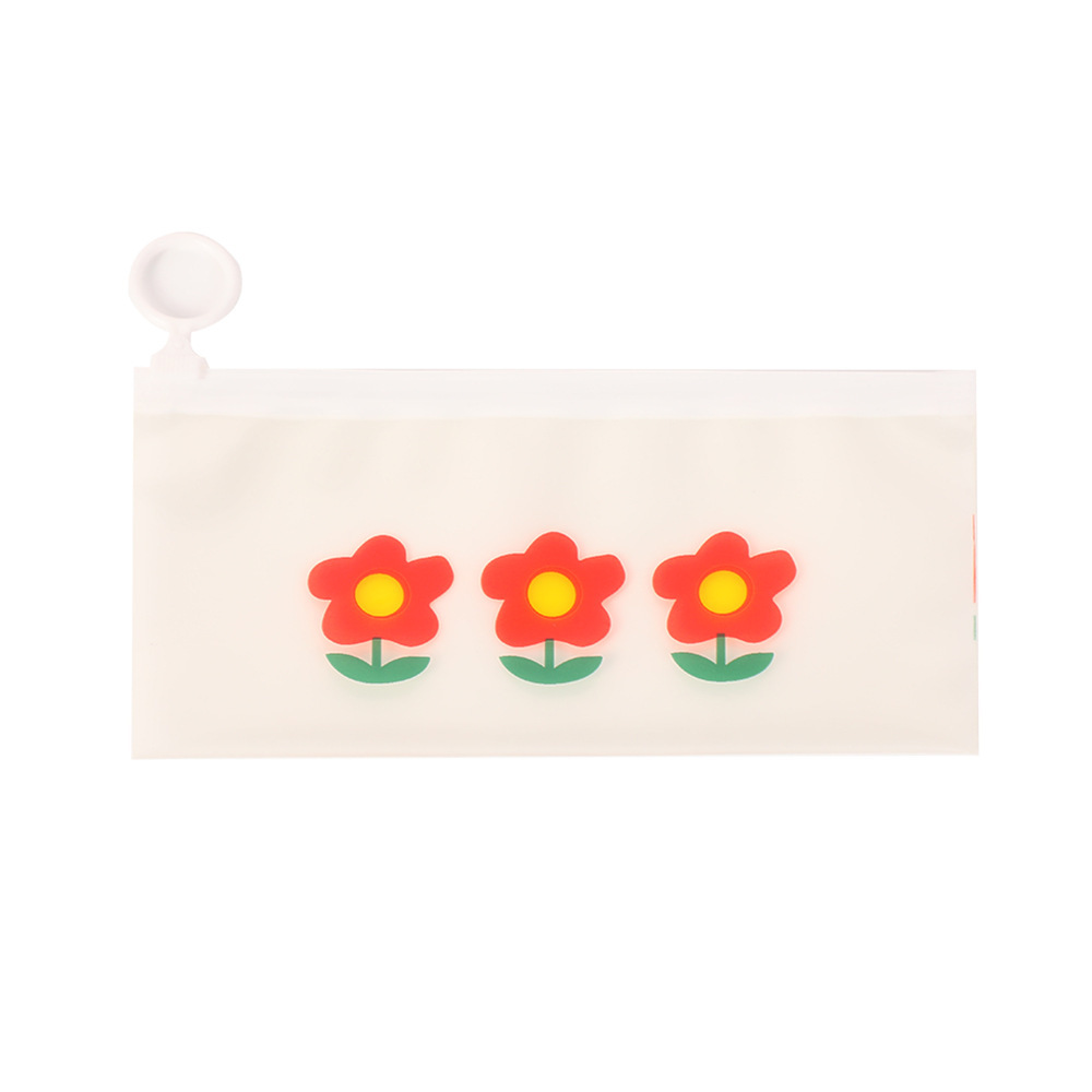 Cartoon new cute pull tab zipper bag semi transparent EVA student pencil case large capacity stationery gift self sealing bag