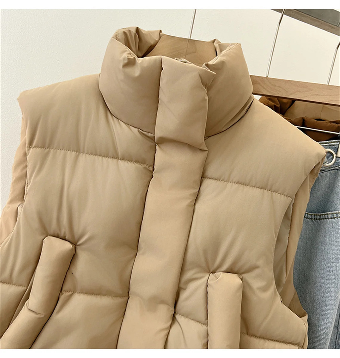 Autumn Winter Y2K Vest Women Thick Warm Down Harajuku Loose Jacket Casual Outerwear Short Waistcoat Windproof Coats 241120