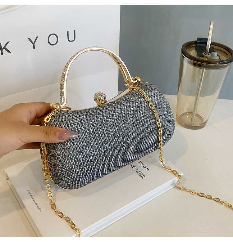 2024 new trendy women's bag with exquisite texture, simple and stylish small bag with lock buckle, single shoulder chain crossbody bag
