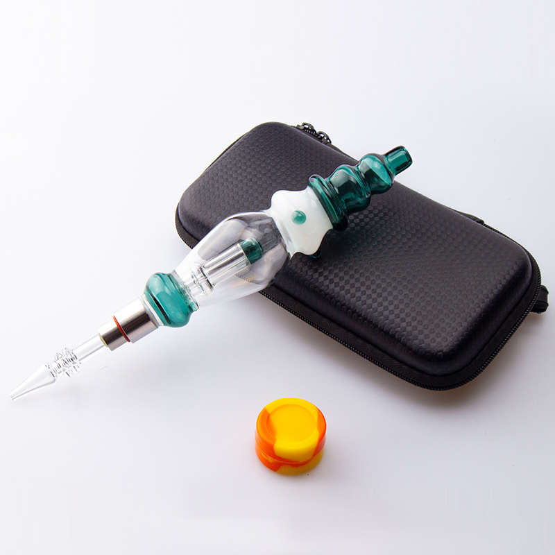 Glassvape666 NC040 Nectar Collector Bag Set OD 39mm Big Tower Style Nectar Collectors 510 Titanium Ceramic Quartz Nail Silicon Jar