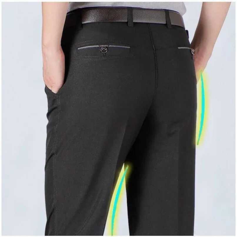 New Design Autumn Men Casual Pants Thick Loose Male Pant High Waist Straight Trousers Business Fashion Pants Man Plus Size 28-40 W250225