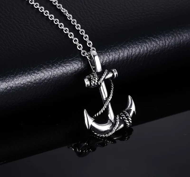 2021 New Style Boat Anchor Charm Chain Necklace Plated Gold Sailor Necklace Popular Exquisite Jewelry Commemorative Gift for MenX241122