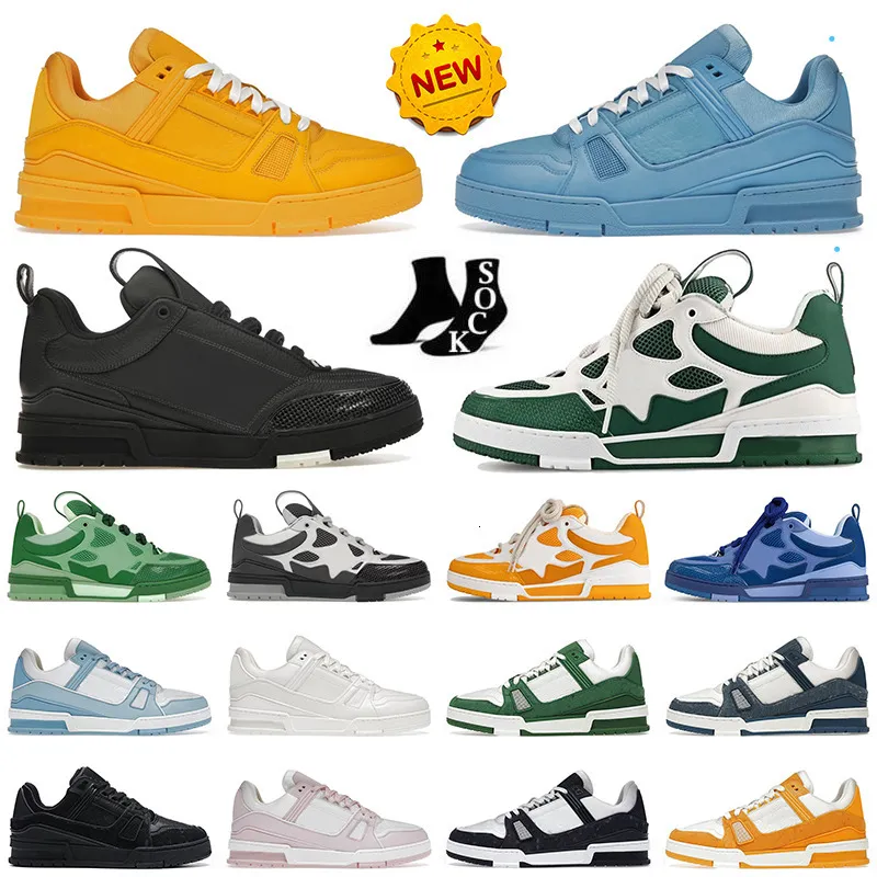 Quality Top Designer Sneakers Skate Shoes Chaussure Luxury Mens Trainers Overlays Leather Platform Low Sports Sneaker Casual Shoes