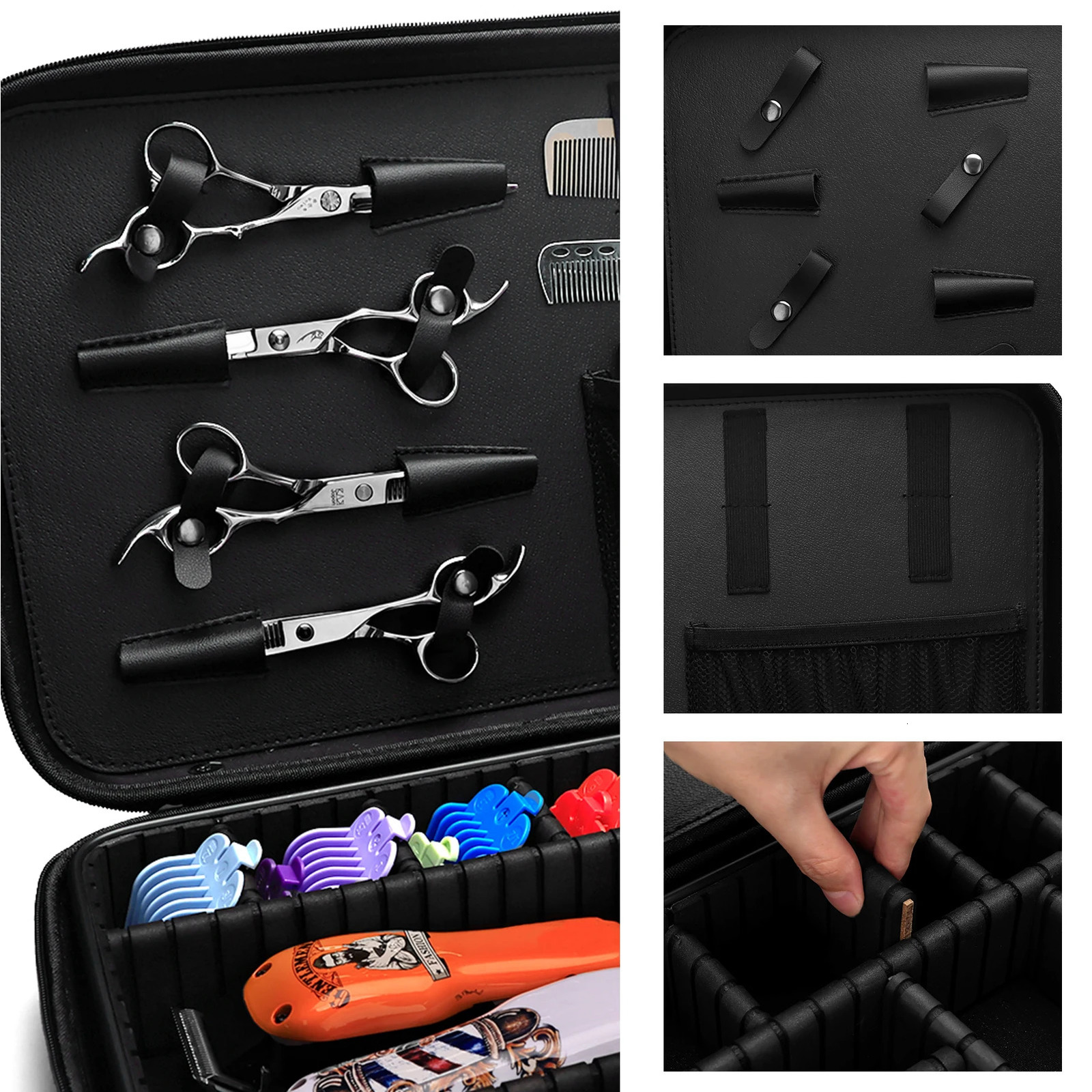 Barber hairdressing tools storage bag high-capacity hair clipper storage box foldable travel handbag professional salon accessories 241122 - view 3