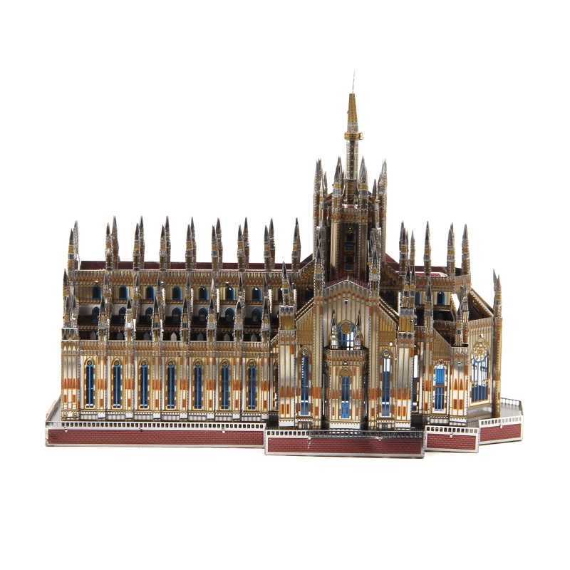 MMZ model Microworld 3D metal puzzle Milan Cathedral building model kit DIY 3D laser cutting puzzle toy adult gift X241122