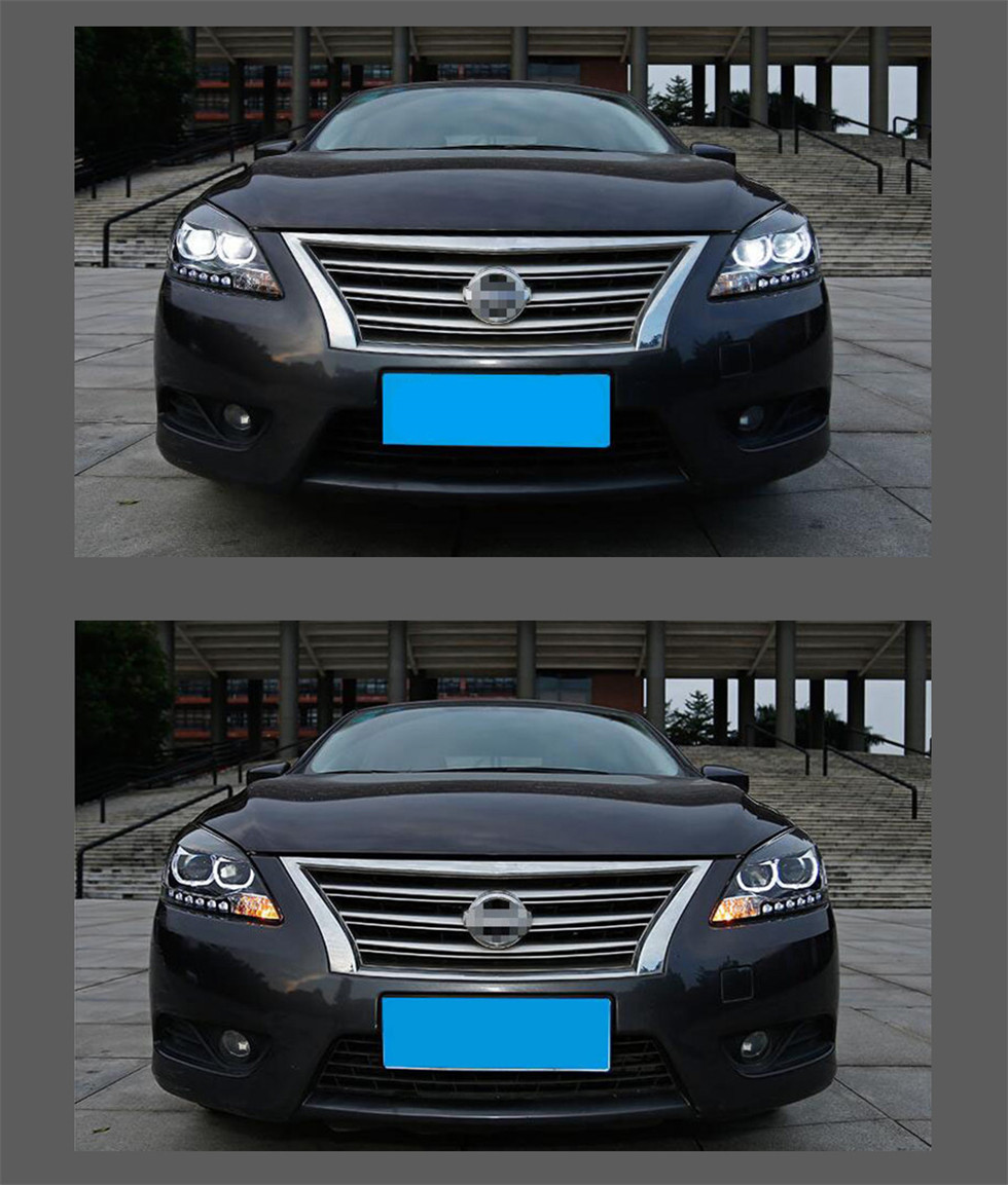 Auto Headlights For Nissan Sylphy 2012-20 15 LED Headlight Sequential Moving Turning Signal Light Front Lamp