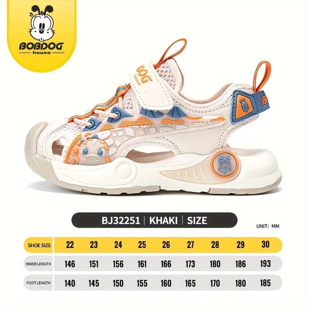 BOBDOG House Girl's Trendy Close Toe Breathable Sandals Comfy Durable Beach Water Shoes for Kid's Outdoor Activities, Summer BJ22655