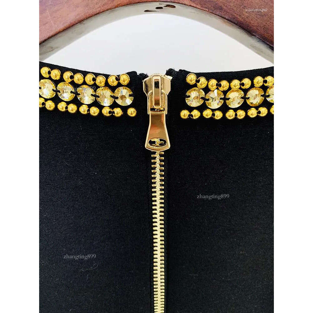 Casual Dresses HIGH STREET Est 2023 Fashion Stylish Designer Women's Metallic Diamonds Sequined Beading Sleeveless Stretch Tank Dress