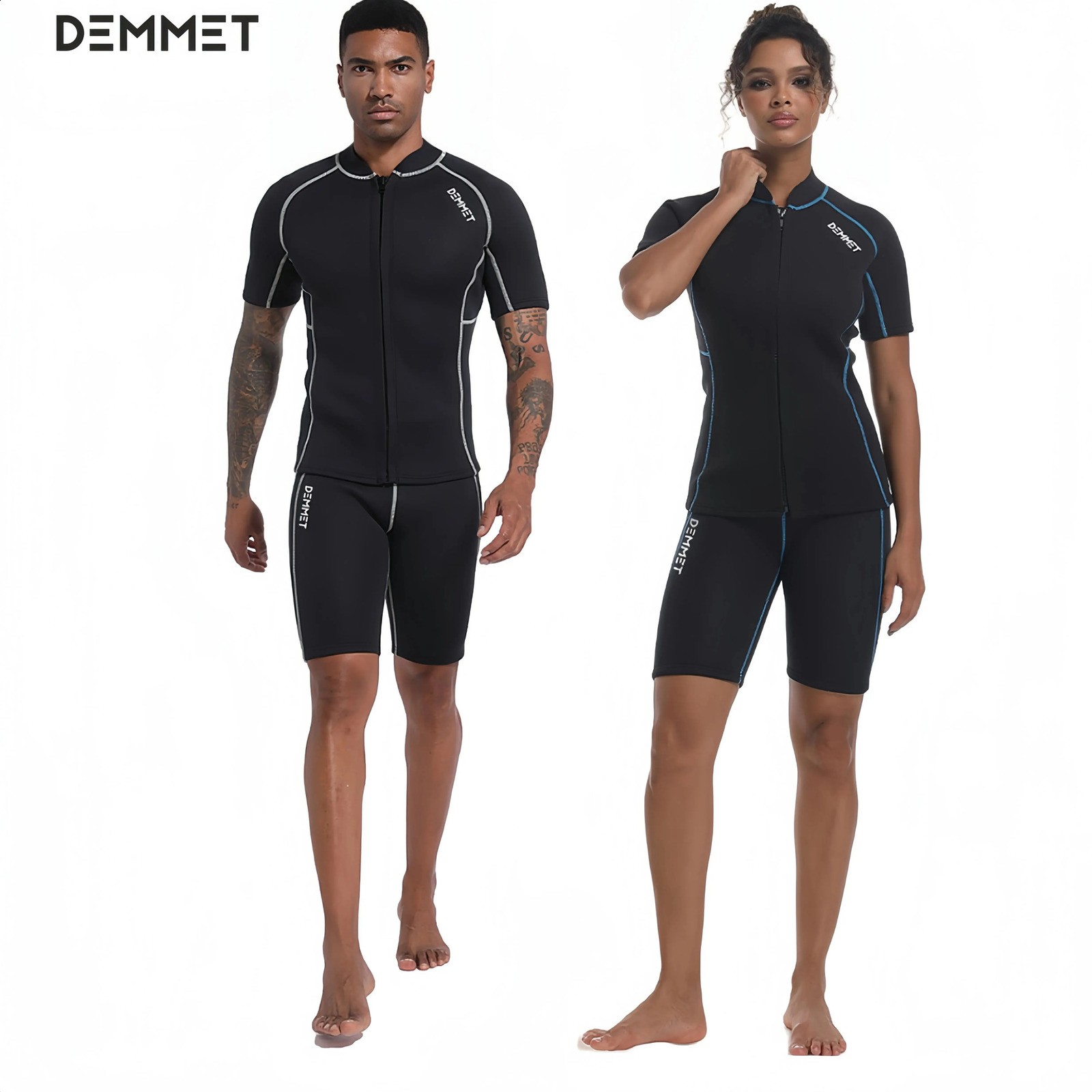 Men Womens1.5MM3MM CRSC Neoprene wetsuit Split Short Sleeve Shorts Diving Surfing Suit Sun Protection Warm Swimming Suit 240419