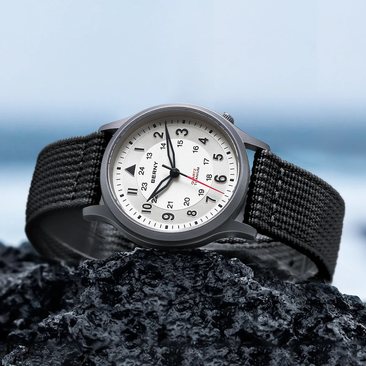 BERNY Men Wristwatch Japanese Quartz Movement Sapphire Glass Super Luminous 5Bar Outdoor Casual Sport Field Pilot Watch 240419