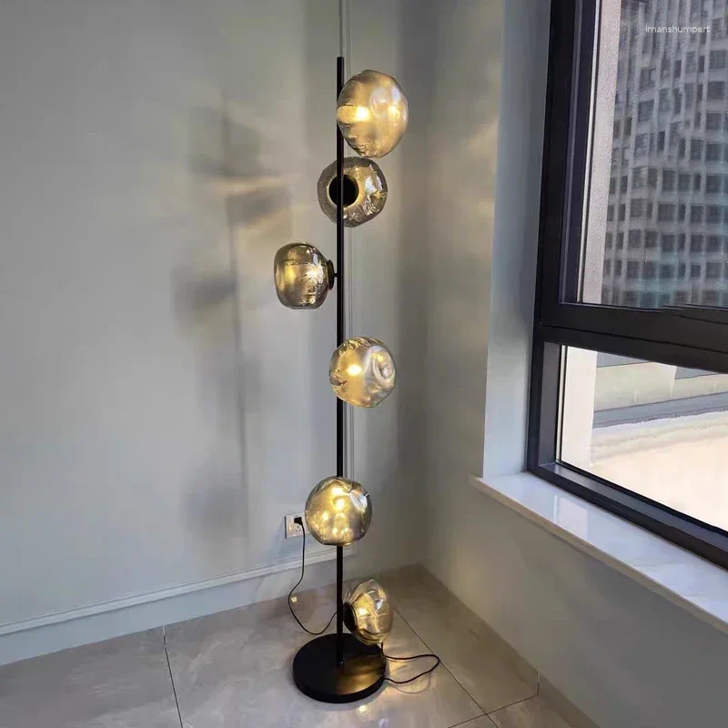 Lamps Floor Nordic Minimalist Creativity Glass Shade Led Lamp Living Room Home Decor Corner Sofa Bedroom Bedside Standing Table Light