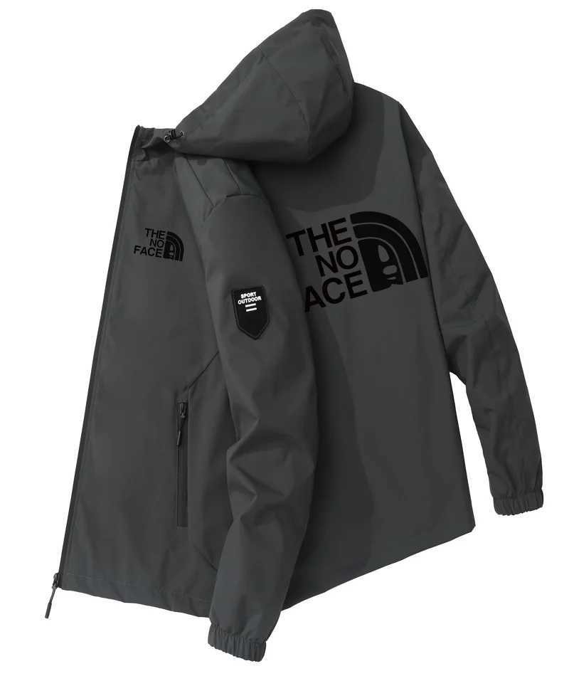 Mens high-quality zipper hooded windproof jacket outdoor hiking and adventure camping windproof travel new cuff jacket X241123