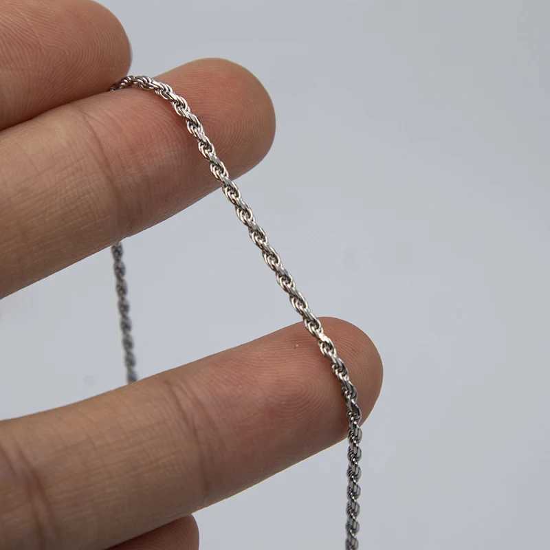 MIQIAO 925 Pure Silver Rope Chain White Gold Rose Gold Color Length 40 45 50 55 60 65 70 80 cm Width 1.0 1.5 2.3 MM Mens Necklace X241123
