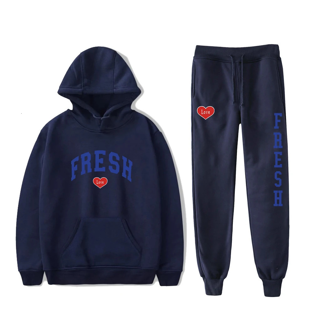 Sturnio Triplets Hoodie Jogging Pants Two Piece Set SweatshirtSweatpants Fresh Love Fashion Mens Set 241121