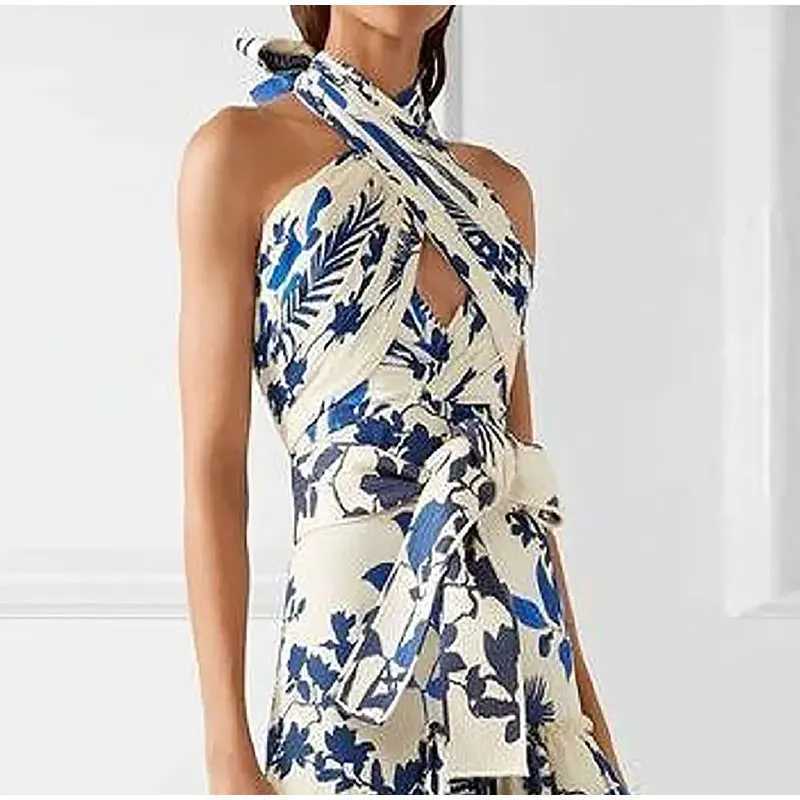 Ele Wens Printed Vestidos Strapless Neck Dress Fem Formally Wearing Aesthetic Layered Hem Party Dress M241123