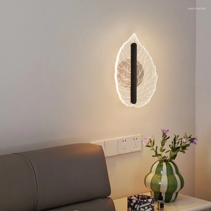 Lamps Wall BRIGHT Contemporary Leaves Lamp Indoor Living Room Bedroom Bedside Nordic Art El Corridor Hallway