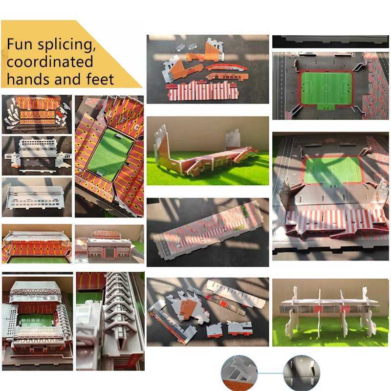 Desktop Ornaments Football Field Model Fans Souvenir DIY Paper Puzzle Table Games 3D Building Stadium Assembly Simulation TMZ X241122