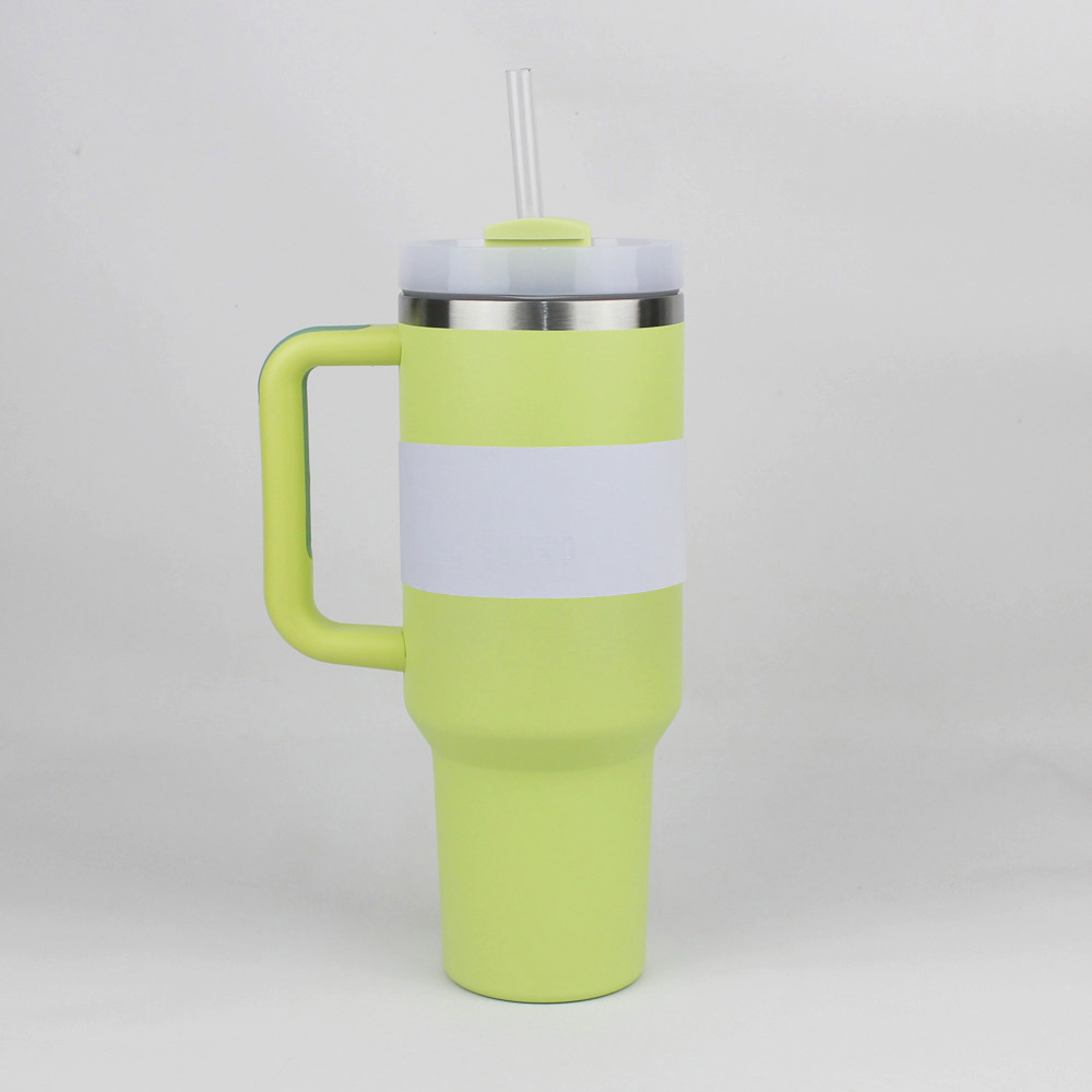 Ready To Ship 40oz Tumblers H2.0 Stainless Steel Cups Silicone handle Lid Straw 2nd Generation Car 40 oz mugs Water Bottles 20 color