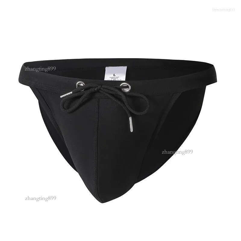 Men's Swimwear Sexy Mens Swim Briefs With Bulge Big Pouch Mini Swimming Trunks Brazilian Bikini Bathing Suit Beach Shorts Gay Desmiit