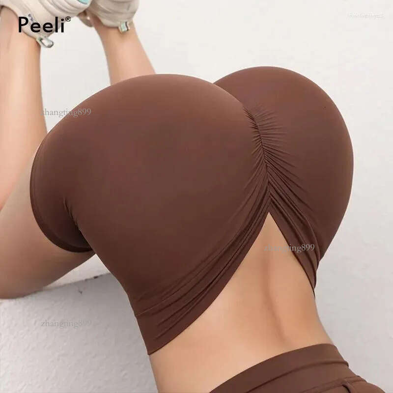 Active Shorts Back V BuYoga Women Scrunch BuGym Workout High Waist Sports Running Cycling Leggings Woman Sportswear