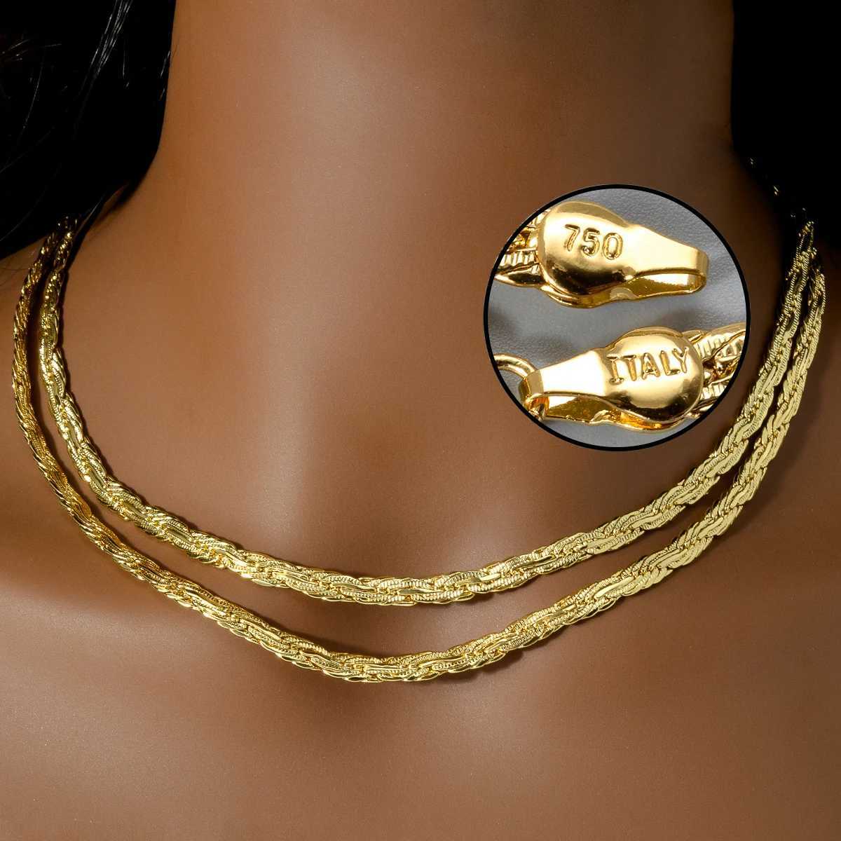 Sunny Jewelry Interlaced Necklace for Men Women 18K Gold Plated Copper Necklace Fashion Classic Party Jewelry 18-24 InchesX241123