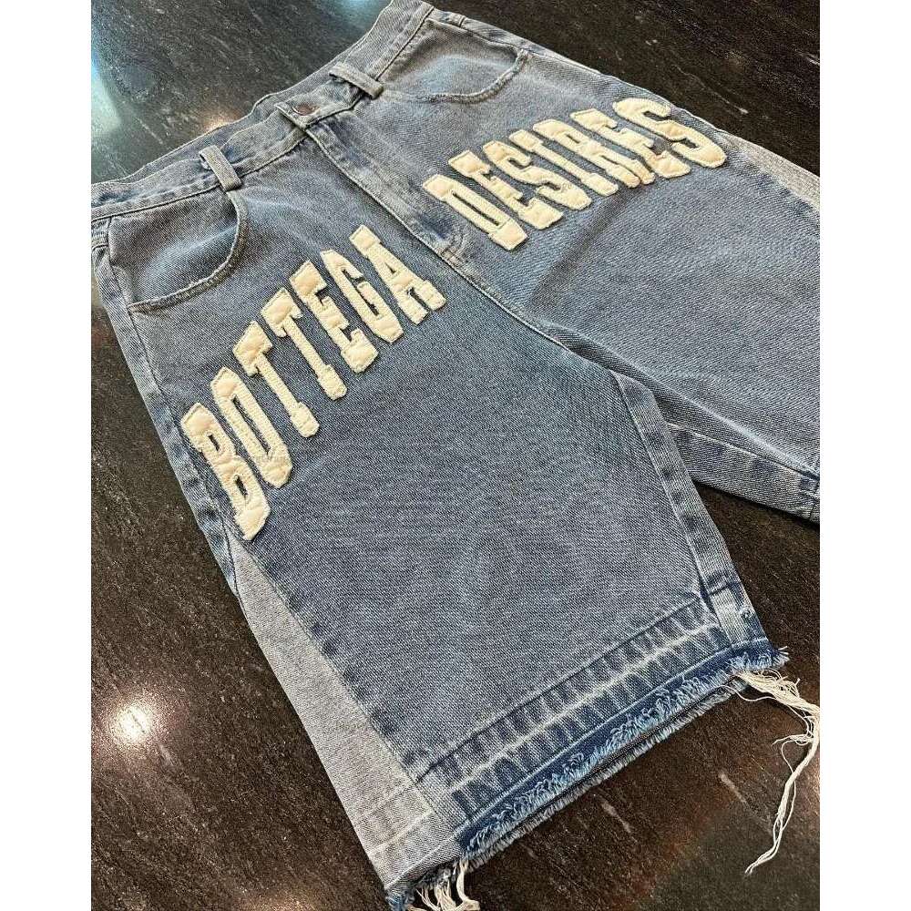Rindu American Street Haruku Retro Denim With Letter Embroidery Oversized Jeans Men Y2k Loose Casual Versatile Shorts Women