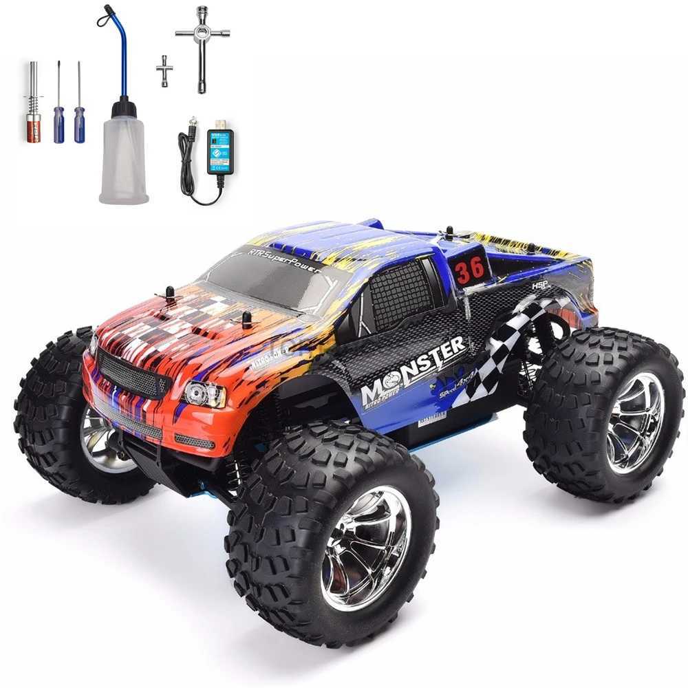 Electric/RC Car HSP RC Car 1 10 Scale Two Speed Off Road Monster Truck Nitro Gas Power 4wd Remote Control Car High Speed Hobby Racing RC Vehicle 24042