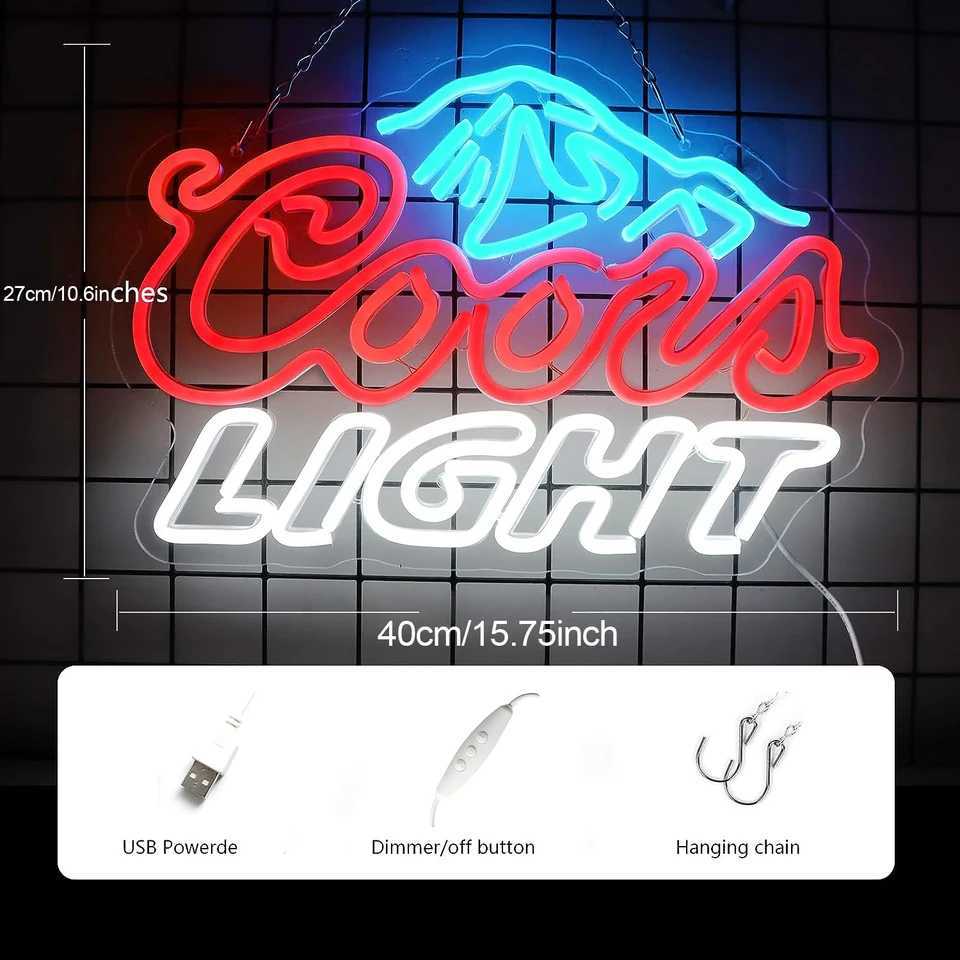 Crs LIGHT Beer Neon Signs USB Powered Dimmable Neon Light Led Lights Signs for Man Cave Pub Party Bar Gifts Wall Art Decor Lamp Z241123