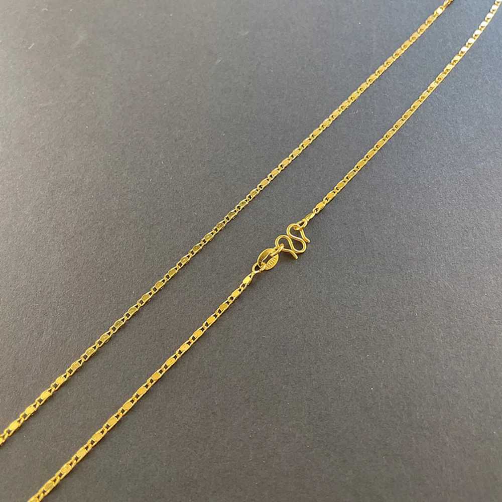 24K gold necklace with gold-plated blade chain belt chain Kravik chain womens necklace 45CM/50CM X241123