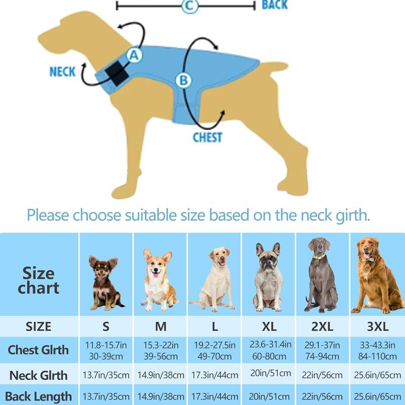 2025 new Summer Dog Cooling Vest with Reflective Straps, Quick-Release, Lightweight, for Small/Medium/Large Dogs